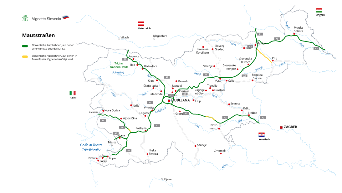 Zpoplatněné úseky dálnic na Slovinsku