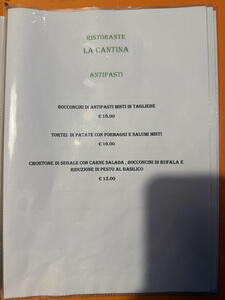 Aktuální ceny restaurace La Cantina