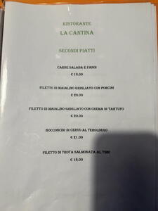 Aktuální ceny restaurace La Cantina