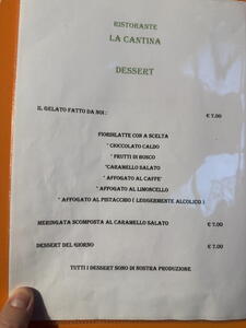 Aktuální ceny restaurace La Cantina