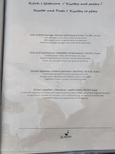 Aktuální ceny v restauracích v Chorvatsku k 18.6.