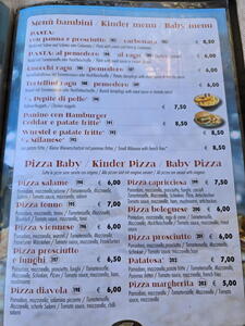 Aktuální ceny v restauracích v Itálii