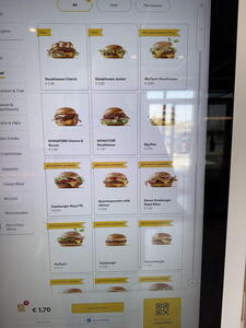 Aktuální nabídka v rakouském McDonalds