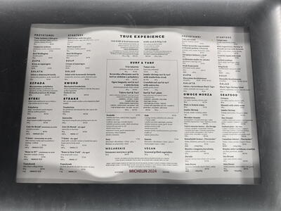 Aktuální nabídka v restauraci v Gdaňsku