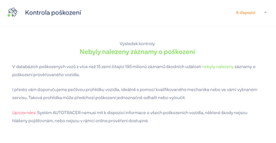 Cebia - záznamy o poškození