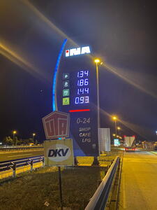 Cena paliv v Chorvatsku v Brinje