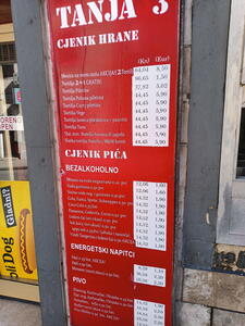 Ceník fast food