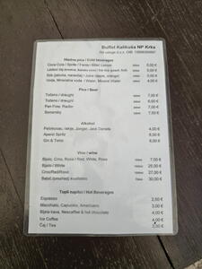 Ceníky v restauracích