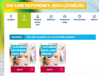 Ceny dětských vstupenek do Aqualandu Moravia