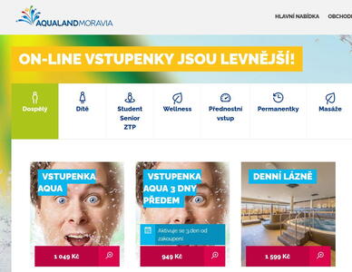 Ceny dospělých vstupenek do Aqualandu Moravia