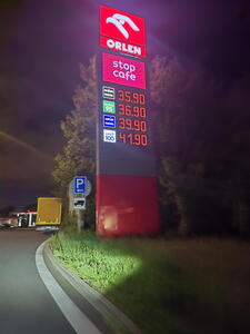 Ceny paliv po cestě do Itálie