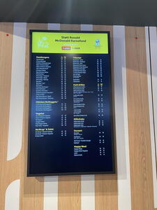 Ceny v nejsevernějším McDonalds na světě
