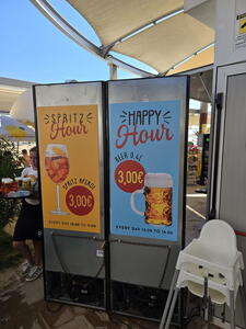 Ceny v plážovém baru v Bibione