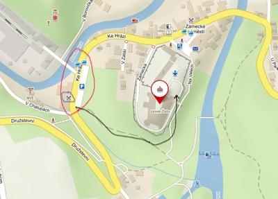Mapka k zámku Žleby