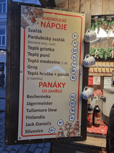 Nabídka alkoholických nápojů