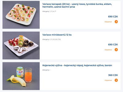 Nabídka pokrmů, které si můžete u Smartwings objednat s předstihem