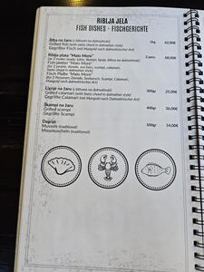 Restaurace Malo More – ceník