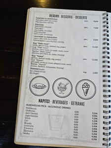 Restaurace Malo More – ceník
