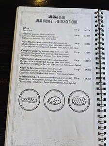 Restaurace Malo More – ceník