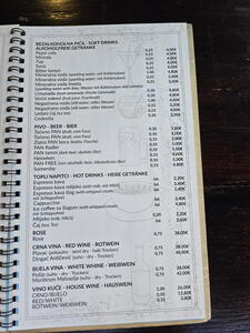 Restaurace Malo More – ceník