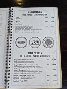 Restaurace Malo More – ceník