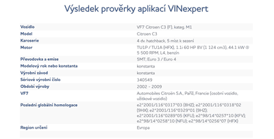 VINexpert - výsledek prohlídky