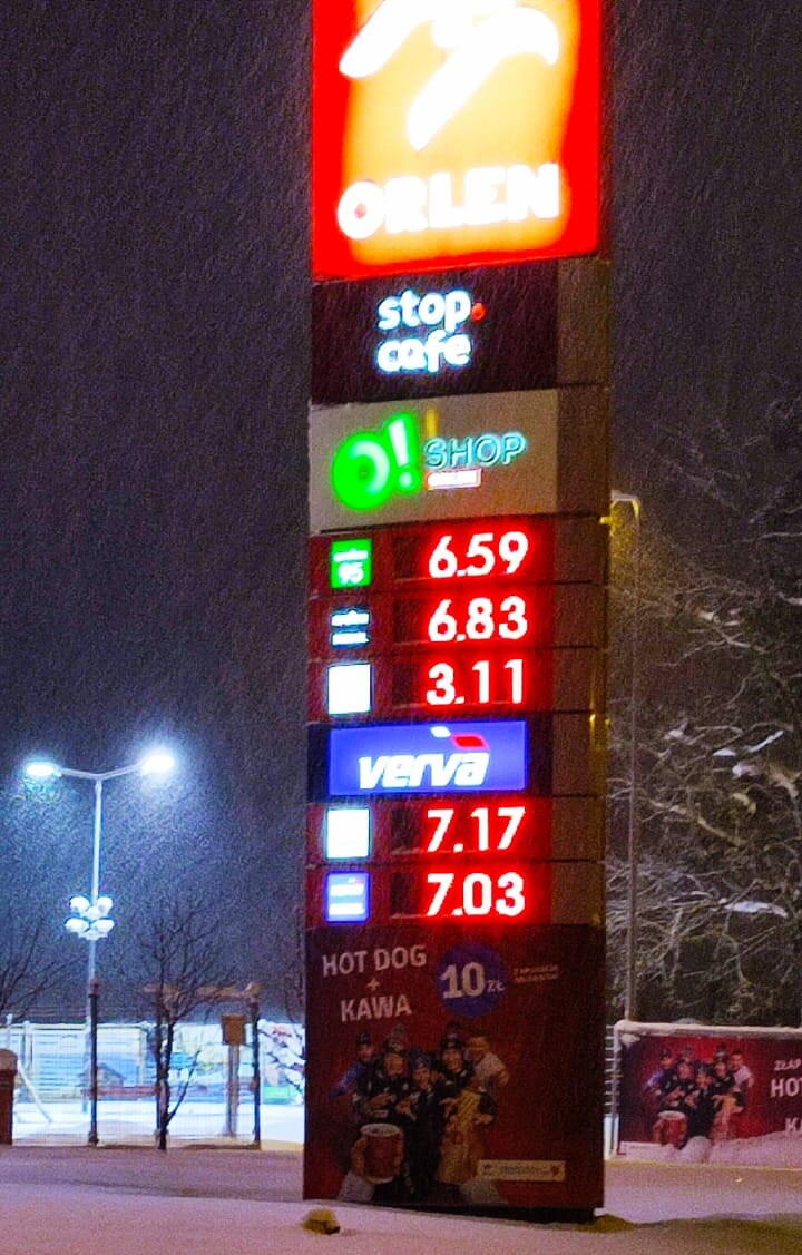 Aktuální ceny pohonných hmot v polských Chałupkách k datu 25. 11. 2023