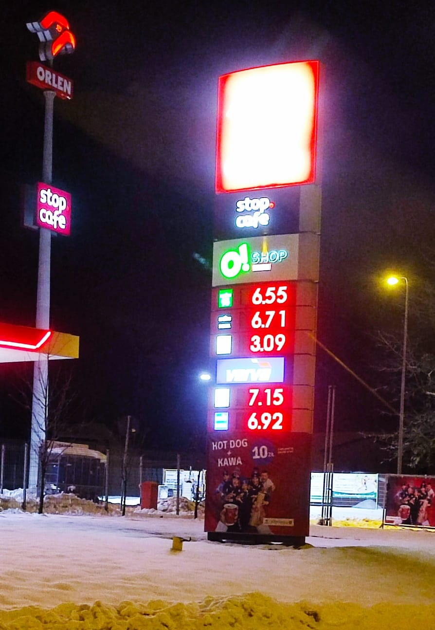 Aktuální ceny pohonných hmot v polských Chałupkách k datu 5. 12. 2023
