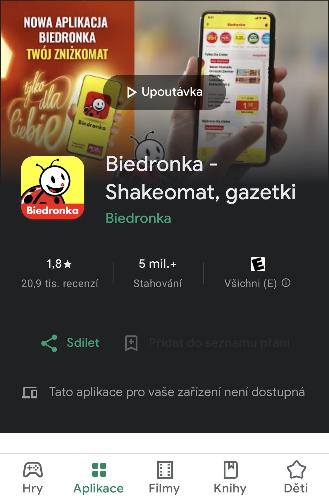 Aplikace Bideronka pro Android