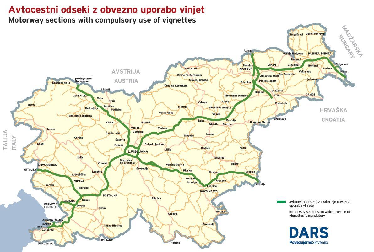 Dálniční úseky ve Slovinsku