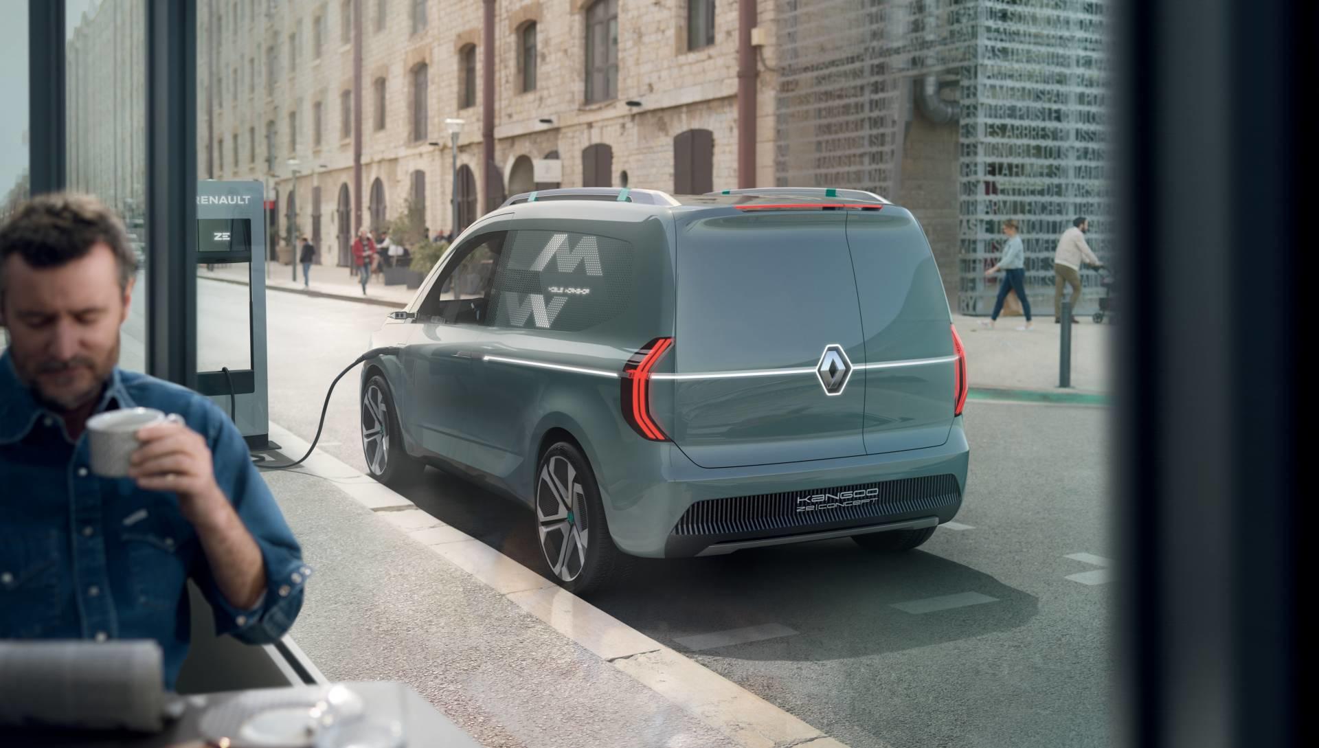 Koncept nového automobilu Renault Kangoo při nabíjení Koncept nového vozu Renault Kangoo