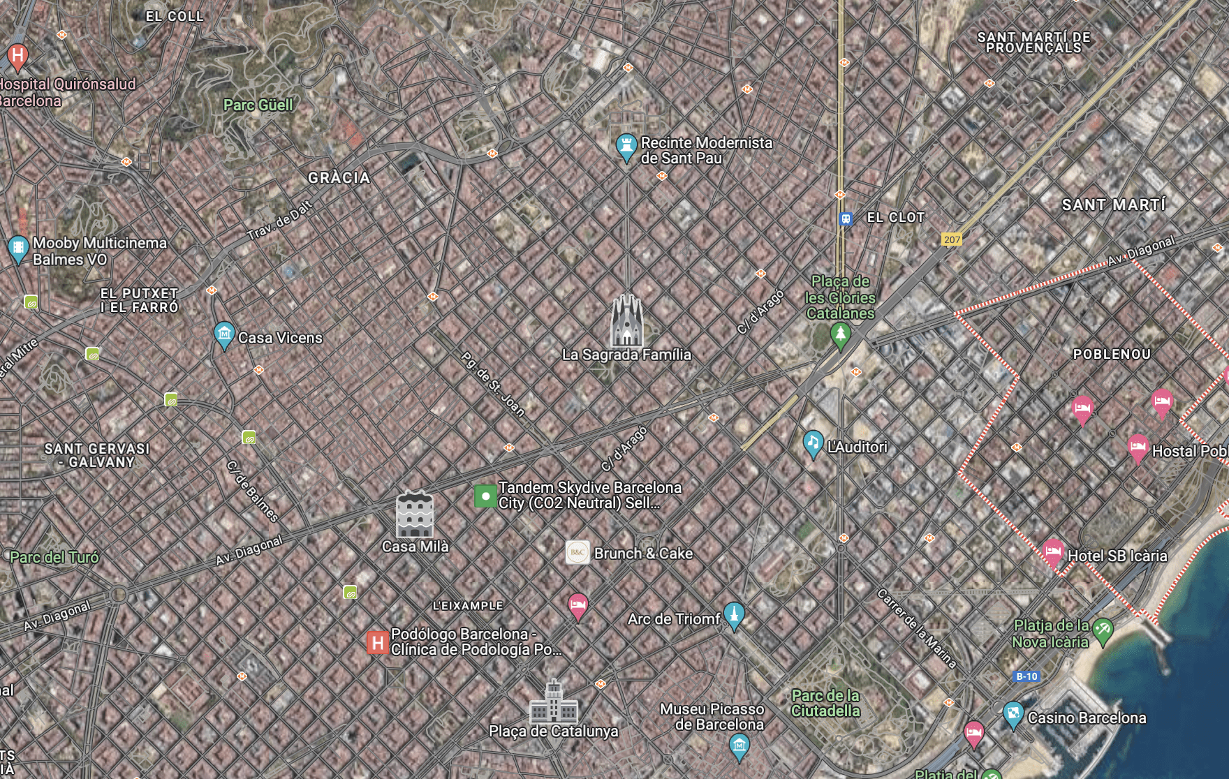 Mapa Barcelony – superbloky