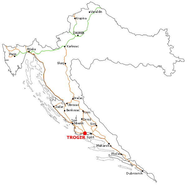 Mapa Trogiru