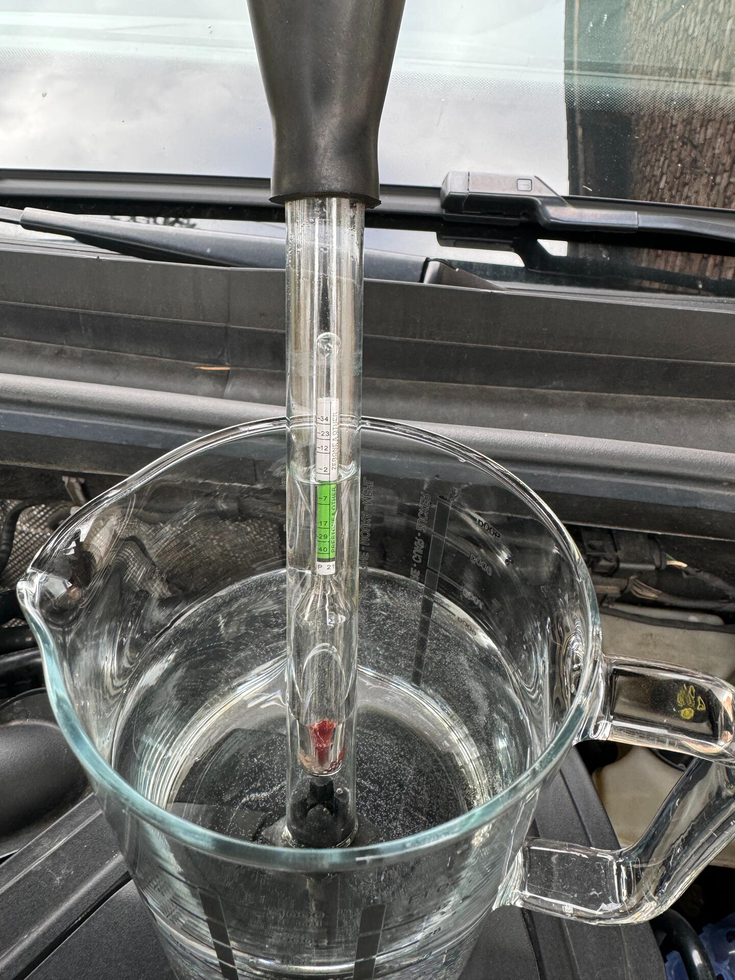 Měření hustoty chladicí kapaliny