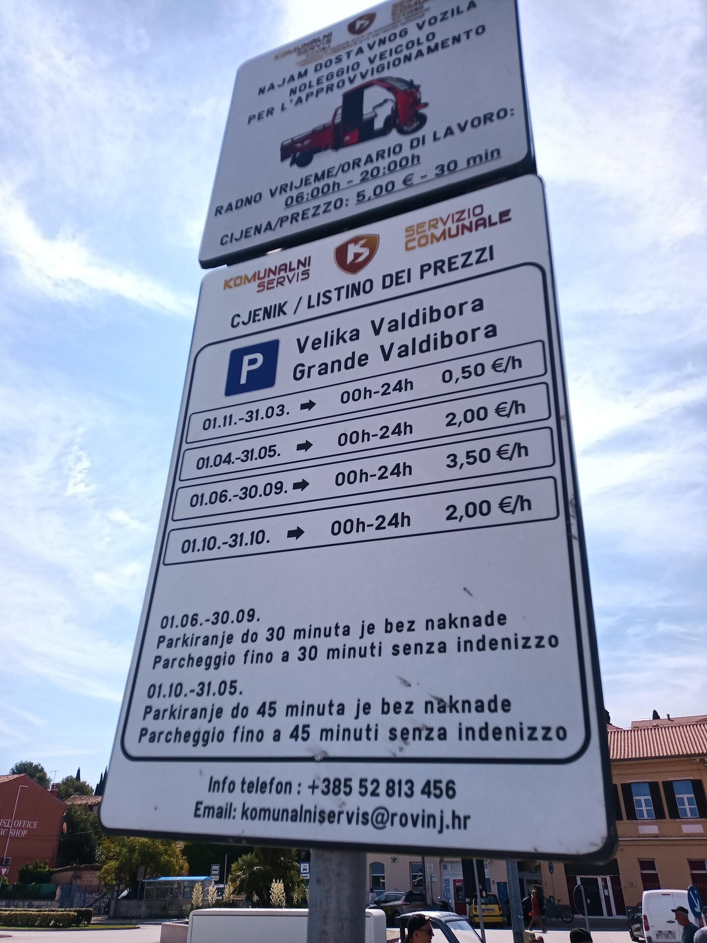 Parkování Rovinj 2026
