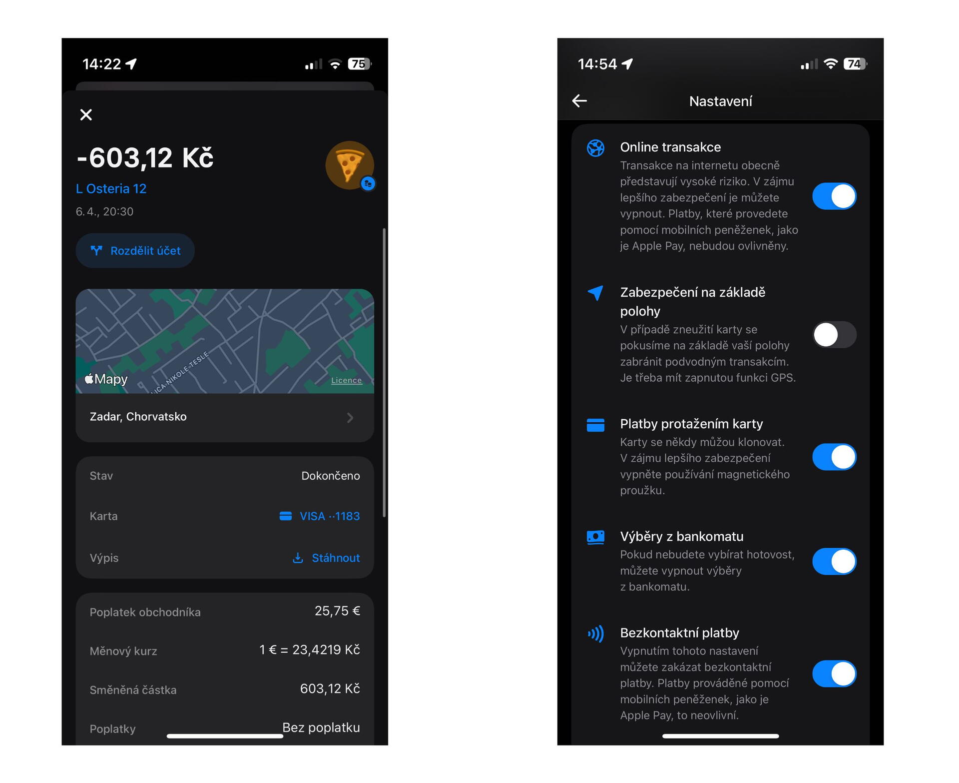 Nastavení a další informace v aplikaci Revolut