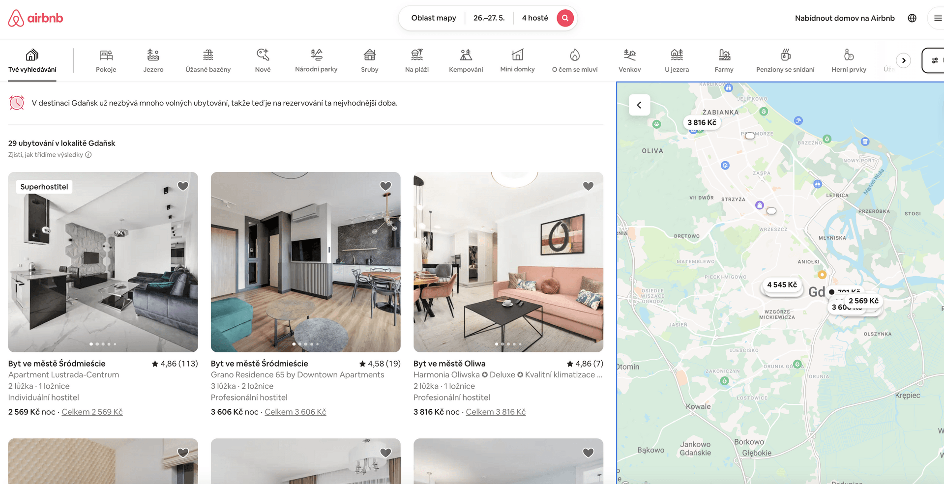 Airbnb ubytování v Polsku