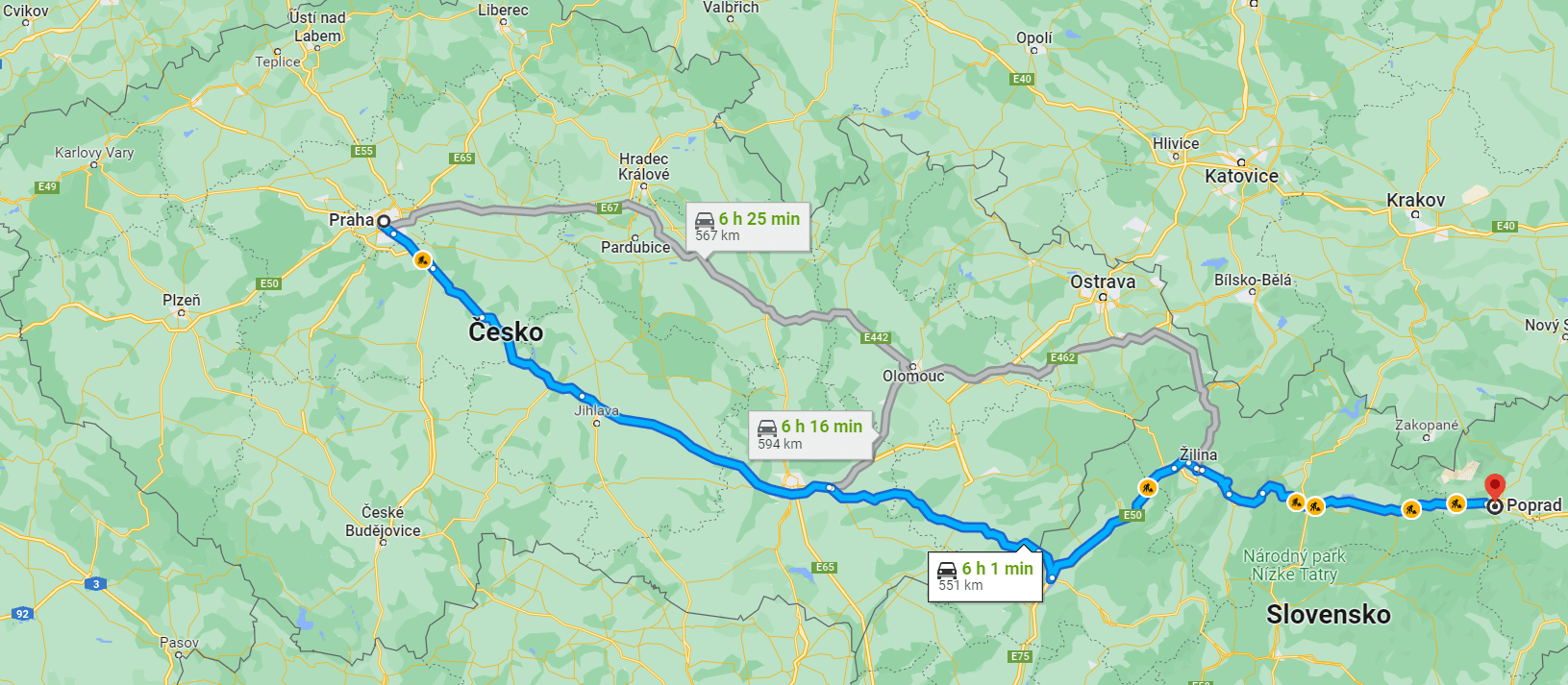 Vedení trasy přes Brno