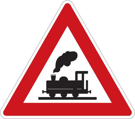 Značka železniční přejezd bez závor