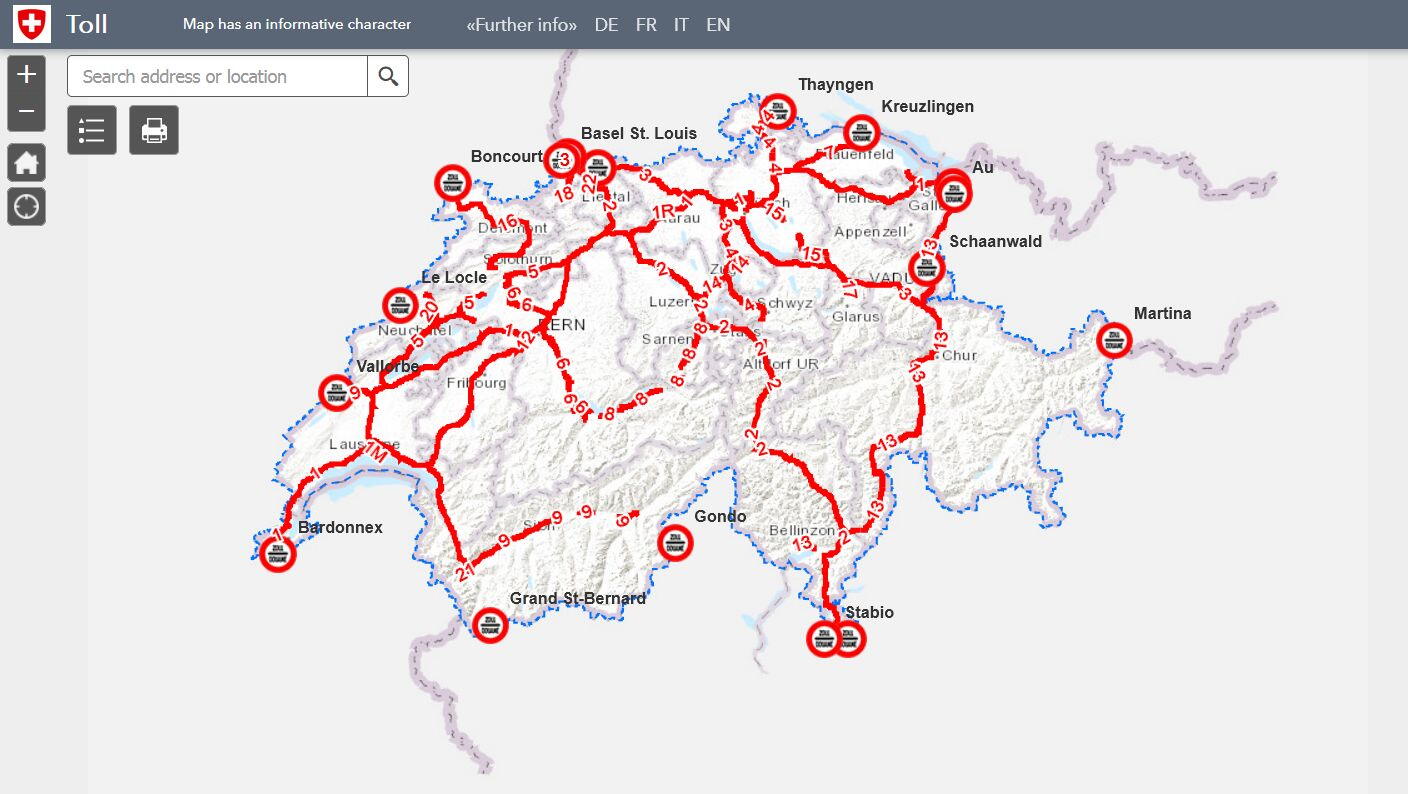 Zpoplatněné dálnice ve Švýcarsku