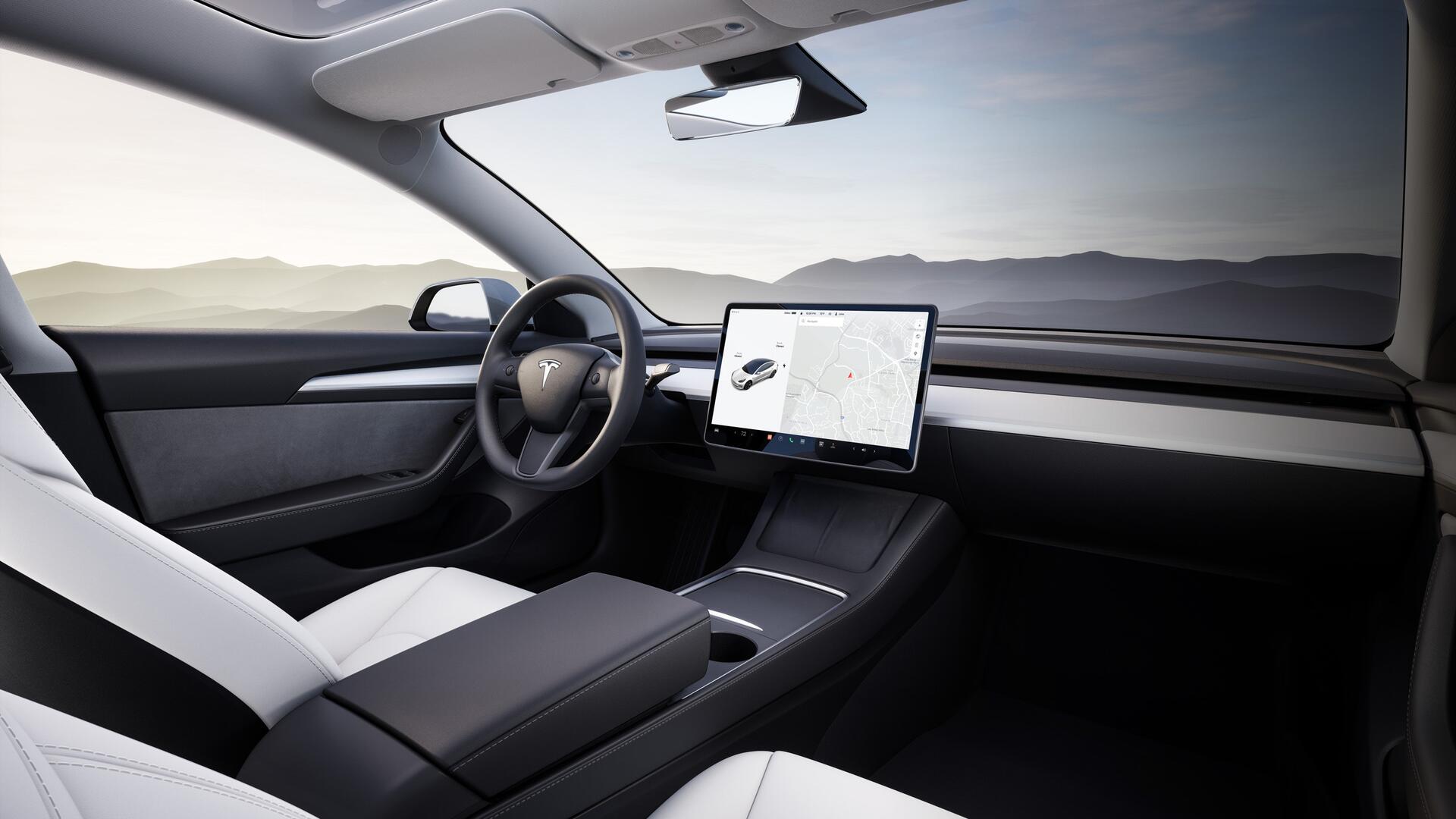 Tesla 3 interiér