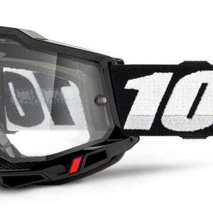 100% MX brýle ACCURI 2 Enduro Moto brýle černé, čiré Dual plexi