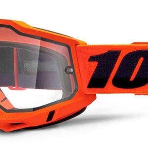 100% MX brýle ACCURI 2 Enduro Moto brýle Orange, čiré Dual plexi