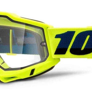 100% MX brýle ACCURI 2 Enduro Moto brýle žluté, čiré Dual plexi