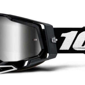 100% MX brýle RACECRAFT 2 brýle černé, zrcadlové stříbrné plexi