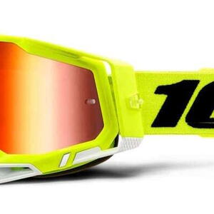 100% MX brýle RACECRAFT 2 brýle žluté, zrcadlové červené plexi