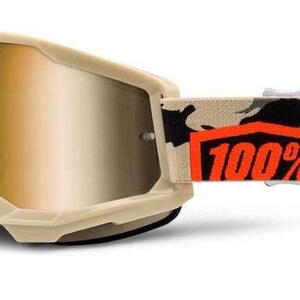 100% MX brýle STRATA 2 brýle Kombat, True zlaté plexi
