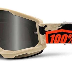 100% MX brýle STRATA 2 Sand brýle Kombat, kouřové plexi
