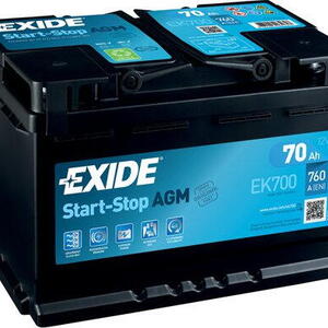 Autobaterie Exide START-STOP AGM EK700 - 70Ah, 12V