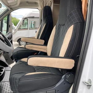 Autopotahy CAMPER- obytné auto, 2 místa, LUXURY černo béžové